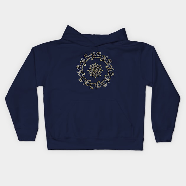 Merry Gold Christmas Kids Hoodie by samantha_t